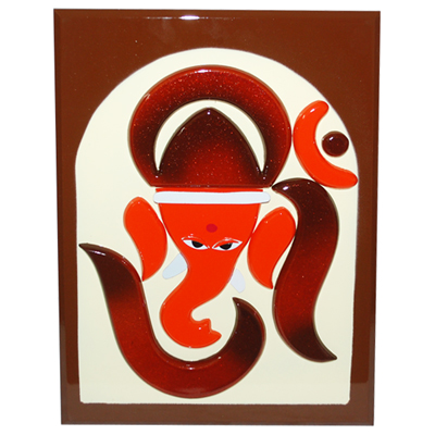 "Wood Finish Ganesh Frame-M703-001 - Click here to View more details about this Product